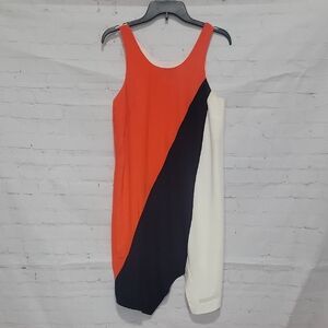 Armani Exchange Asymmetrical Dress - Red, Black, and White